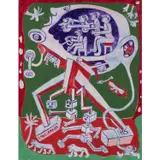 Les robots by Yvon Taillandier, 1979, Acrylique sur toile, sold Jun 2023