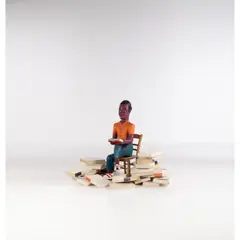Cogito Ergo Sum by Présence Panchounette, 1986, Bois sculpté peint et 31 encyclopédies originales, sold Jun 2023
