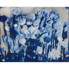 Composition aux coquelicots blancs by Thanos Tsingos, 1958, Huile sur toile, sold Jun 2023