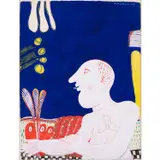 Ephèbe by Alekos Fassianos, 1970, Gouache sur papier marouflé sur toile, sold Jun 2023
