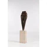 The Callipyge by Philolaos, 1955, Bronze à patine brune reposant sur un socle en travertin, sold Jun 2023