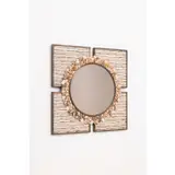 Quattro & Couronne - Pièce unique by Thomas Boog, Bois, laiton patiné, coquillages et miroir teinté, sold Jun 2023