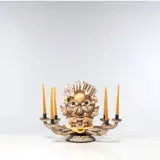 Face à face - Pièce unique by Thomas Boog, Bois, résine, laiton et coquillages, sold Jun 2023