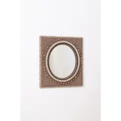Oval dans rectangle - Pièce unique by Thomas Boog, Bois peint, coquillages et miroir ancien chiné, sold Jun 2023