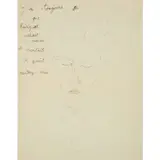 J'ai toujours su que Radiguet allait mourir et mentait. Il avait rendez-vous by Jean Cocteau, Encre de Chine sur papier, sold Oct 2023