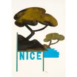 Nice by Claude Gilli, 1986, Bois peint et collage sur papier, sold Oct 2023