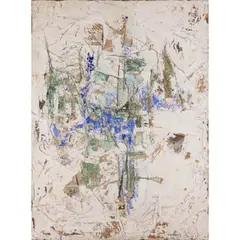 Giarno XI, mai 1959 by Vlassis Caniaris, Technique mixte sur toile de jute, sold Dec 2023