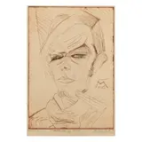 Selbstbildnis (Kopf mit Händen) by Conrad Felixmüller, 1915, drypoint, sold Mar 2026