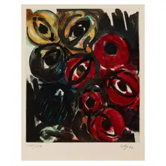Farbaquatinta 1963 - 2 (NOR) by Ernst Wilhelm Nay, 1963, etching, sold Mar 2026