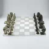 Schachspiel by Joachim Schmettau, 1972, bronze, sold Mar 2026