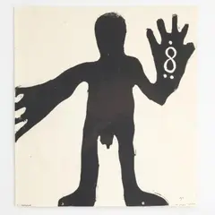 Ohne Titel, frühe Arbeit by A. R. Penck, linocut, sold Oct 2025