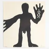 Ohne Titel, frühe Arbeit by A. R. Penck, linocut, sold Oct 2025