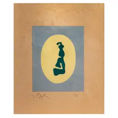 Blatt aus der Serie 'Le Soleil recerclé by Jean Arp, 1966, color woodcut, sold Oct 2025