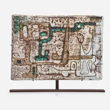 Glazed Stoneware Plaque by Jean Rivier, sold Jan 2017