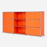 USM Haller Furniture System cabinet by Fritz Haller and Paul Schärer, 1963, enameled steel, chrome-plated steel, sold Jan 2023