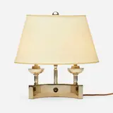 Table lamp by Jacques Adnet, c. 1970, silver-plated brass, sold Jan 2023