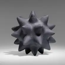 Black Atom by Pamela Sunday, 2005, stoneware with black glaze, sold Jan 2023