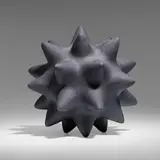 Black Atom by Pamela Sunday, 2005, stoneware with black glaze, sold Jan 2023