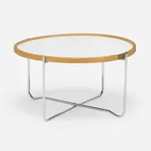 Coffee table, model GE 453 by Hans J. Wegner, c. 1965, stainless steel, oak, Formica, wenge, sold Jan 2023