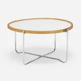 Coffee table, model GE 453 by Hans J. Wegner, c. 1965, stainless steel, oak, Formica, wenge, sold Jan 2023