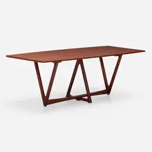 Dining table by Inge & Luciano Rubino, c. 1963, teak, sold Jan 2023