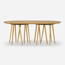 Toothpick coffee table by Lawrence Laske, 1993 / 1994, bird's-eye maple, maple, sold Jan 2023