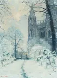 Jardin St. Ouen sous la neige by Narcisse Guilbert, oil on canvas, sold Sep 2026