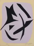 L'Oiseau sur fond rose by Georges Braque, 1962, color woodcut, sold Sep 2026