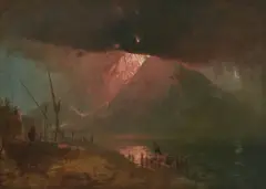 Der Vesuv während des Ausbruchs von 1855, bei Nacht by James Baker Pyne, 1856, oil on canvas, sold Sep 2026