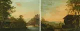 Gegenstücke: Flusslandschaft / Landschaft mit Bauernhof by Martin Martin, 1817, oil on canvas, offered Sep 2026