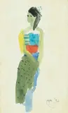 Penari by Popo Iskandar, 1992, watercolor, sold Sep 2026