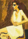 Sitzende Frau by Gernot Kissel, 1996, oil on canvas, sold Sep 2026