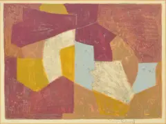 Composition carmin, brune, jaune et grise by Serge Poliakoff, 1956, color lithograph, offered Sep 2026