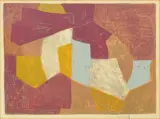 Composition carmin, brune, jaune et grise by Serge Poliakoff, 1956, color lithograph, offered Sep 2026