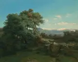 Vue du Mont-Blanc (Blick auf das Mont-Blanc-Massiv vom Dorf Monnetier aus) by Alexandre Calame, 1849, oil on canvas, offered Sep 2026