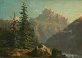 zugeschrieben Berglandschaft by François Diday, oil, sold Sep 2026