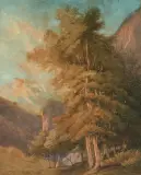 zugeschrieben Bäume im Lauterbrunnental by François Diday, watercolor, offered Sep 2026