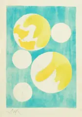 Cinque lunes sur fond bleu by Jean Arp, 1966, color lithograph, offered Sep 2026