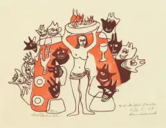 Mid-Night-Devils by Lill Tschudi, 1959, pencil, sold Sep 2026