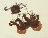 Der Teufel sitzt in der Waage by Lill Tschudi, 1974, pencil, offered Sep 2026