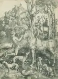 Der heilige Eustachius by Albrecht Dürer, engraving, sold Jun 2026