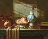 Granatapfel mit 100 Kernen by Lu Dongming, oil on canvas, offered Jun 2026