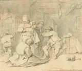 Wirtshausszene by Holland, wohl 2.Hälfte 17.Jh., chalk, sold Jun 2026