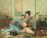Teezeremonie.1873 by Adrien Marie, oil on panel, sold Jun 2026