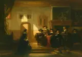 Verhandlung im Rathaus by Johannes Anthonie Balthasar Stroebel, 1875, oil on canvas, offered Jun 2026