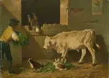 Füttern der Tiere im Stall by Filippo Palizzi, oil on panel, sold Jun 2026