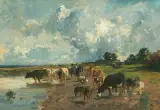 Kuherde am See by Wilhelm Frey, oil on board, sold Jun 2026