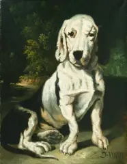 Kopie von J. Vinot (Frankreich, 19.Jh.) Basset by Constant Troyon, oil on canvas, sold Jun 2026