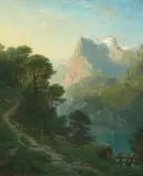 Vierwaldstättersee mit Urirotstock by Leberecht Lortet, oil on canvas, sold Jun 2026