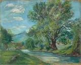 Bachlandschaft bei Sassenage by Julien Féron, oil on canvas, sold Jun 2026